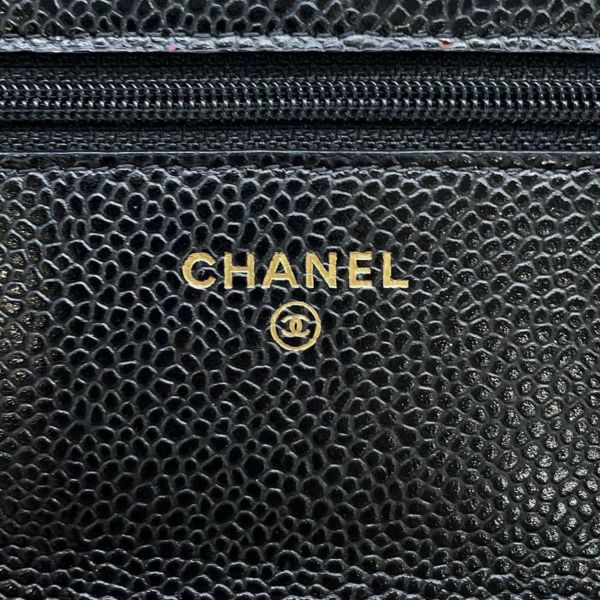 シャネル チェーンウォレット クラシック マトラッセ ココマーク キャビアスキン AP0250 CHANEL 財布 黒