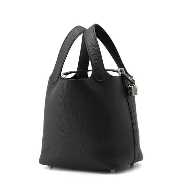 エルメス ハンドバッグ ピコタンロックPM ブラック/シルバー金具 トリヨンクレマンス K刻印 黒