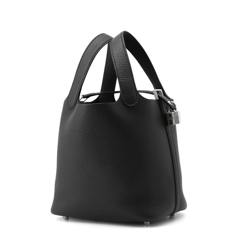 エルメス ハンドバッグ ピコタンロックPM ブラック/シルバー金具 トリヨンクレマンス K刻印 黒