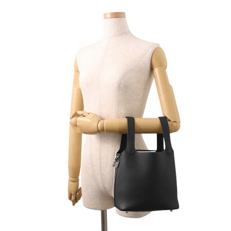 エルメス ハンドバッグ ピコタンロックPM ブラック/シルバー金具 トリヨンクレマンス K刻印 黒