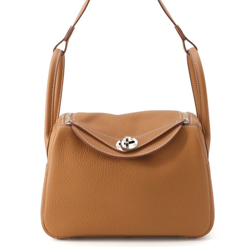 エルメス ハンドバッグ リンディ26 ゴールド/シルバー金具 トリヨンクレマンス K刻印 2wayショルダー