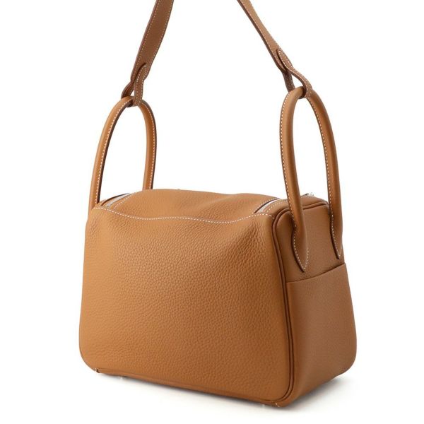 エルメス ハンドバッグ リンディ26 ゴールド/シルバー金具 トリヨンクレマンス K刻印 2wayショルダー