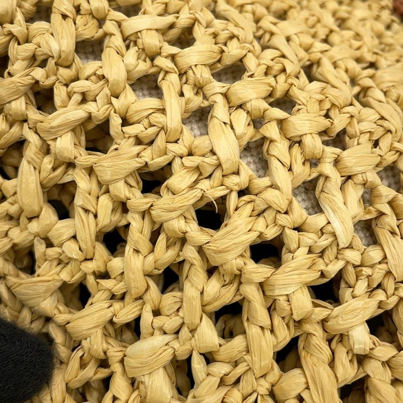 ミュウミュウ ハンドバッグ クロシェ ファブリック トート ラフィア 5BA283 MIUMIU 2way