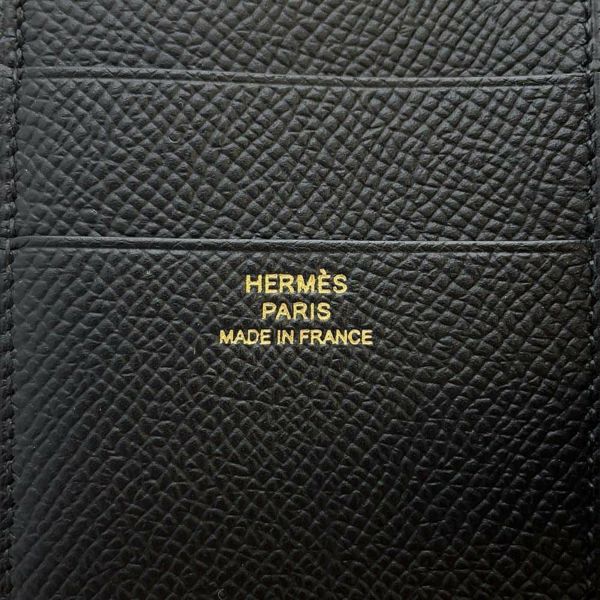 エルメス 三つ折り財布 ベアン コンビネ ブラック/ゴールド金具 エプソン W刻印 HERMES 財布 黒