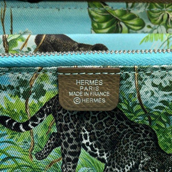 エルメス 長財布 アザップロング シルクイン エトゥープ/シルバー金具 エプソン D刻印 HERMES 財布