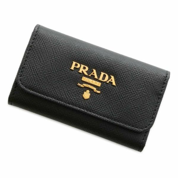 プラダ 6連キーケース サフィアーノレザー 1PG222 PRADA キーケース 黒 アウトレット品