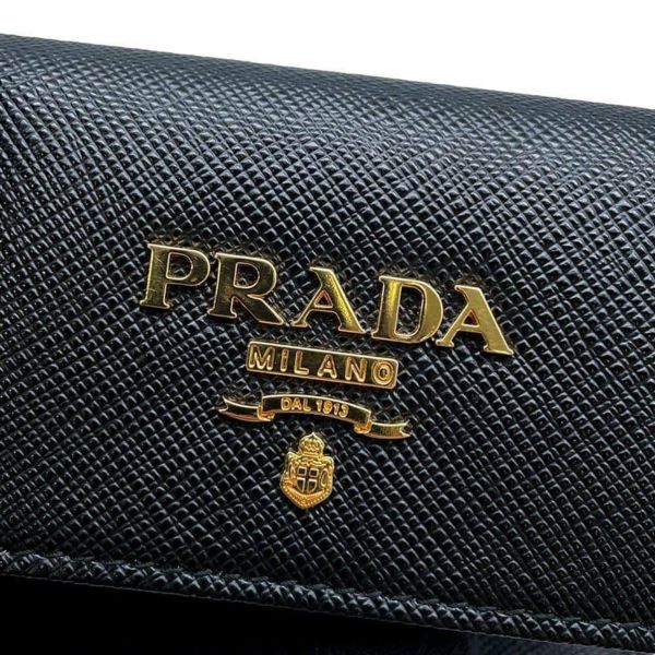 プラダ 6連キーケース サフィアーノレザー 1PG222 PRADA キーケース 黒 アウトレット品