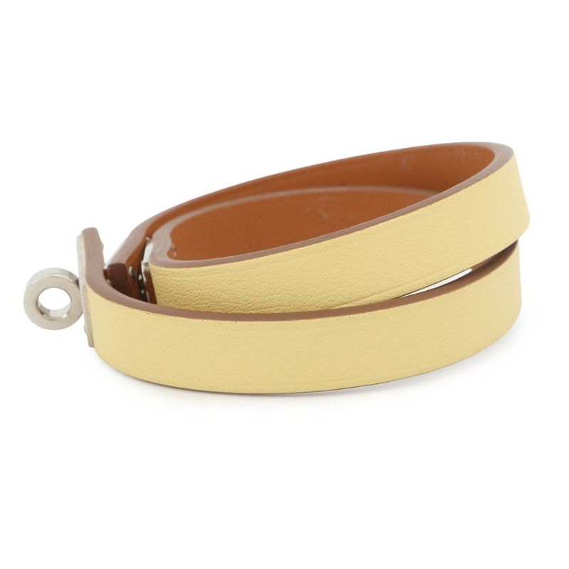 エルメス ブレスレット ケリー ドゥブルトゥール ジョーヌプッサン/シルバー金具 スイフト サイズT2 HERMES アクセサリー
