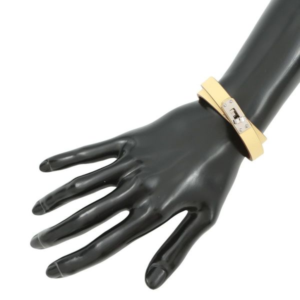 エルメス ブレスレット ケリー ドゥブルトゥール ジョーヌプッサン/シルバー金具 スイフト サイズT2 HERMES アクセサリー