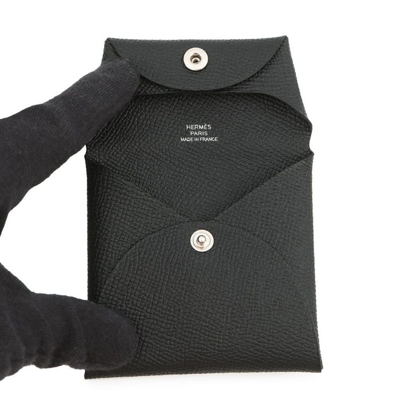 エルメス コインケース バスティア ブラック エプソン W刻印 HERMES 財布 黒