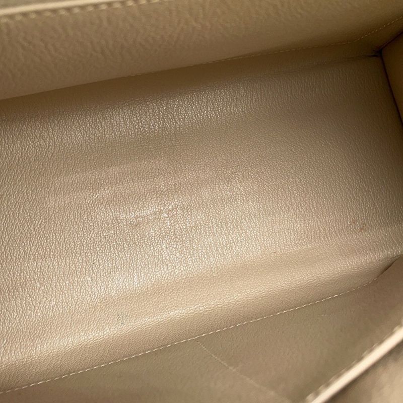 エルメス ハンドバッグ ケリー28 外縫い パーシュマン/シルバー金具 オーストリッチ T刻印 2wayショルダー