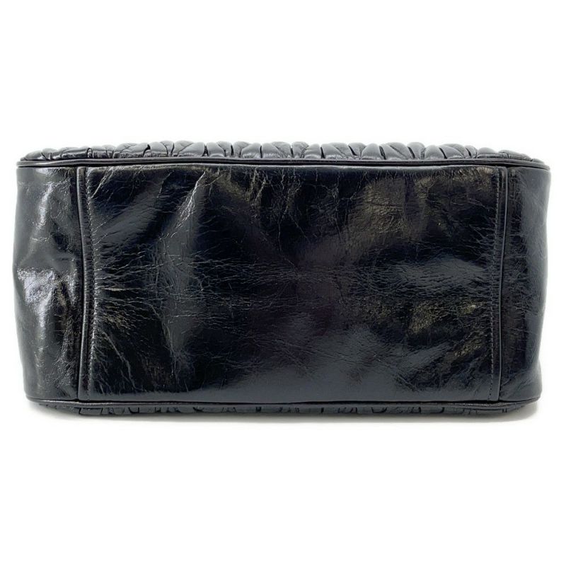 ミュウミュウ ハンドバッグ マテラッセ レザー 5BB072 MIUMIU 2way 黒 アウトレット品