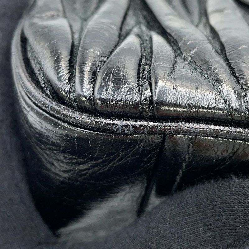 ミュウミュウ ハンドバッグ マテラッセ レザー 5BB072 MIUMIU 2way 黒 アウトレット品