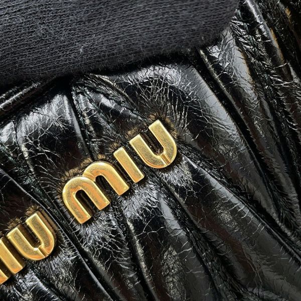 ミュウミュウ ハンドバッグ マテラッセ レザー 5BB072 MIUMIU 2way 黒 アウトレット品