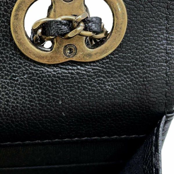 シャネル チェーンウォレット マトラッセ ココマーク パテント CHANEL 黒