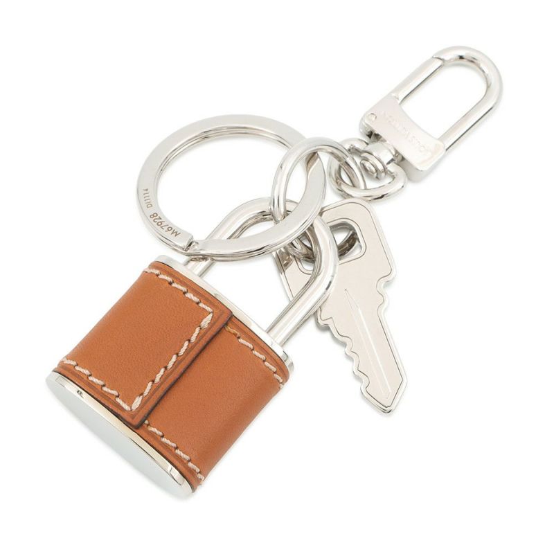ルイヴィトン キーホルダー トラベルパドロック キーリング メタル/レザー M67119 LOUIS VUITTON バッグチャーム