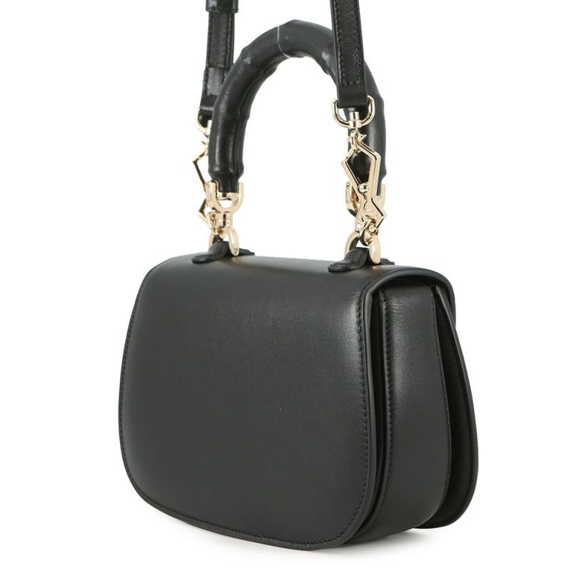 グッチ ハンドバッグ バンブー 1947 トップハンドルバッグ スモール 827815 GUCCI 2wayショルダーバッグ 黒