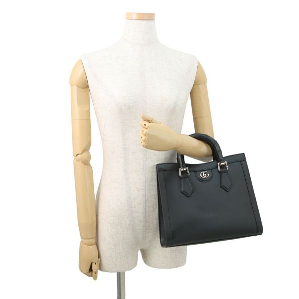 グッチ ハンドバッグ ダイアナ トートバッグ ミディアム バンブー レザー 832982 GUCCI 2way ショルダーバッグ 黒
