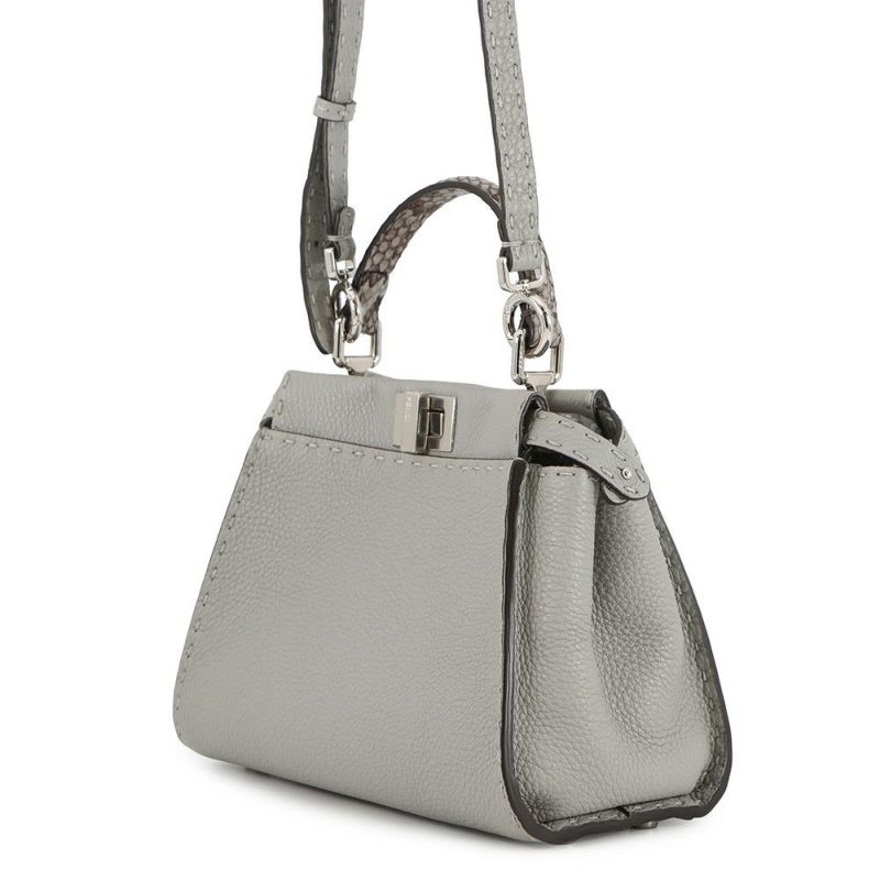 フェンディ ハンドバッグ ミニ ピーカブー セレリア レザー パイソン 8BN244 FENDI バッグ 2WAYショルダーバッグ