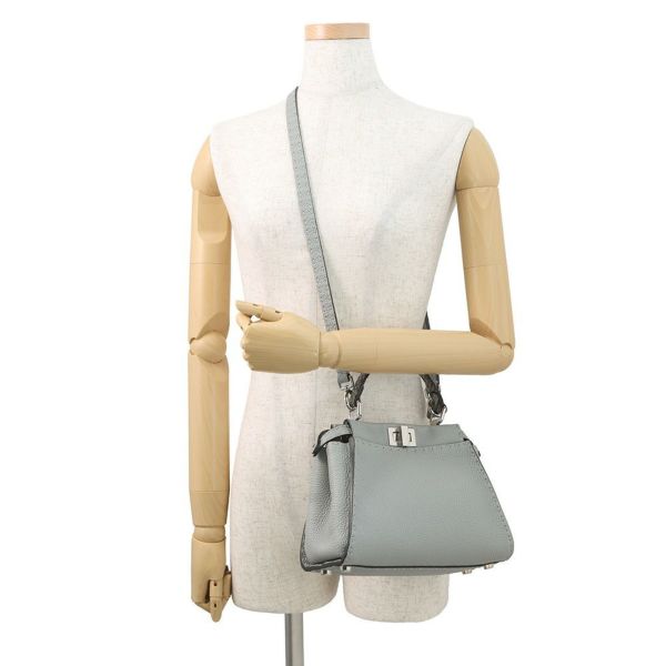 フェンディ ハンドバッグ ミニ ピーカブー セレリア レザー パイソン 8BN244 FENDI バッグ 2WAYショルダーバッグ