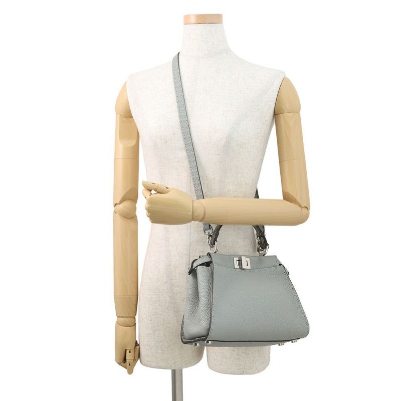 フェンディ ハンドバッグ ミニ ピーカブー セレリア レザー パイソン 8BN244 FENDI バッグ 2WAYショルダーバッグ