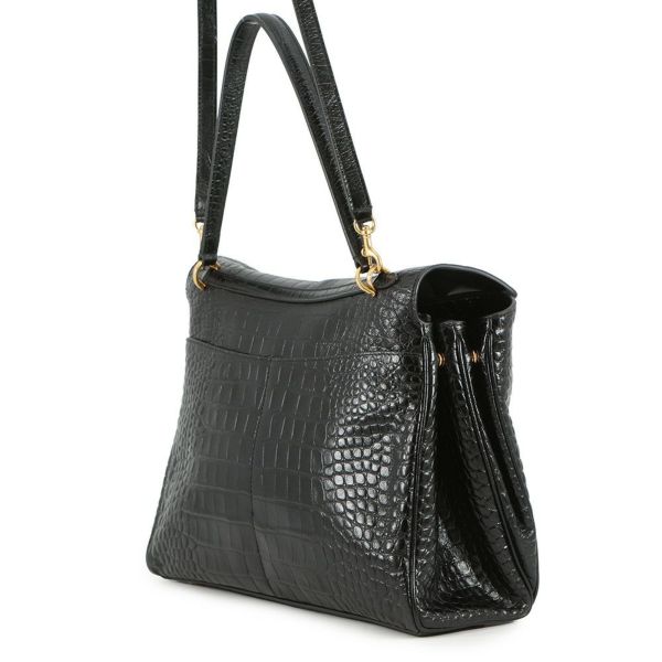 バレンシアガ ハンドバッグ ロデオ ミディアム クロコダイル型押し 789772 BALENCIAGA 2wayショルダーバッグ 黒