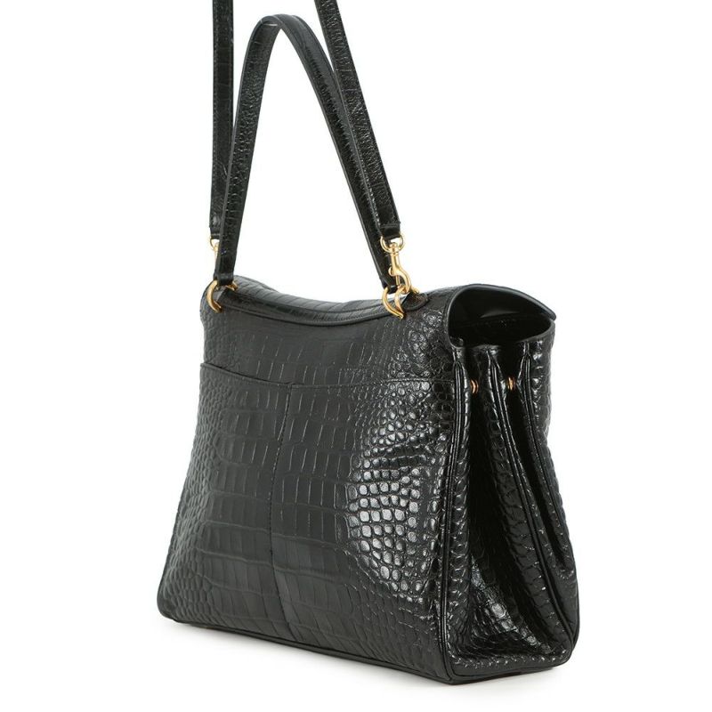 バレンシアガ ハンドバッグ ロデオ ミディアム クロコダイル型押し 789772 BALENCIAGA 2wayショルダーバッグ 黒