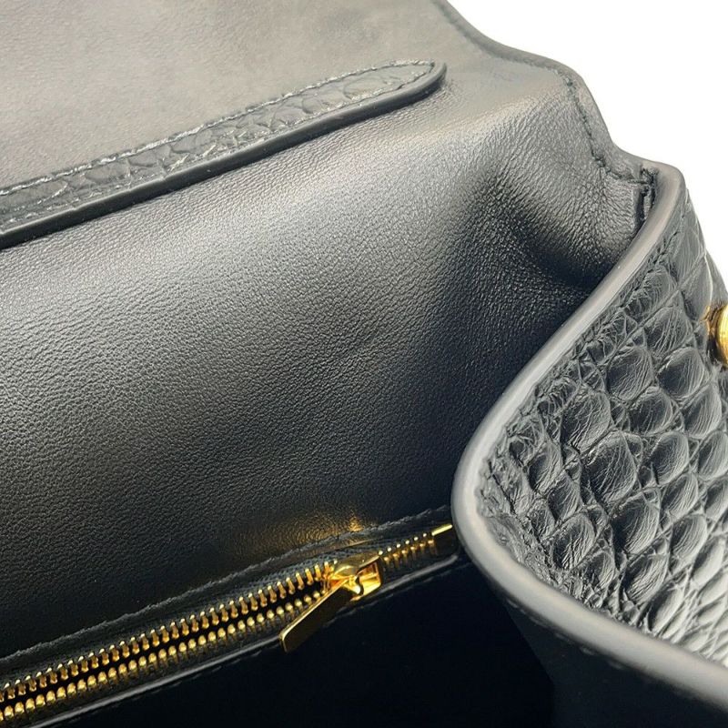 バレンシアガ ハンドバッグ ロデオ ミディアム クロコダイル型押し 789772 BALENCIAGA 2wayショルダーバッグ 黒