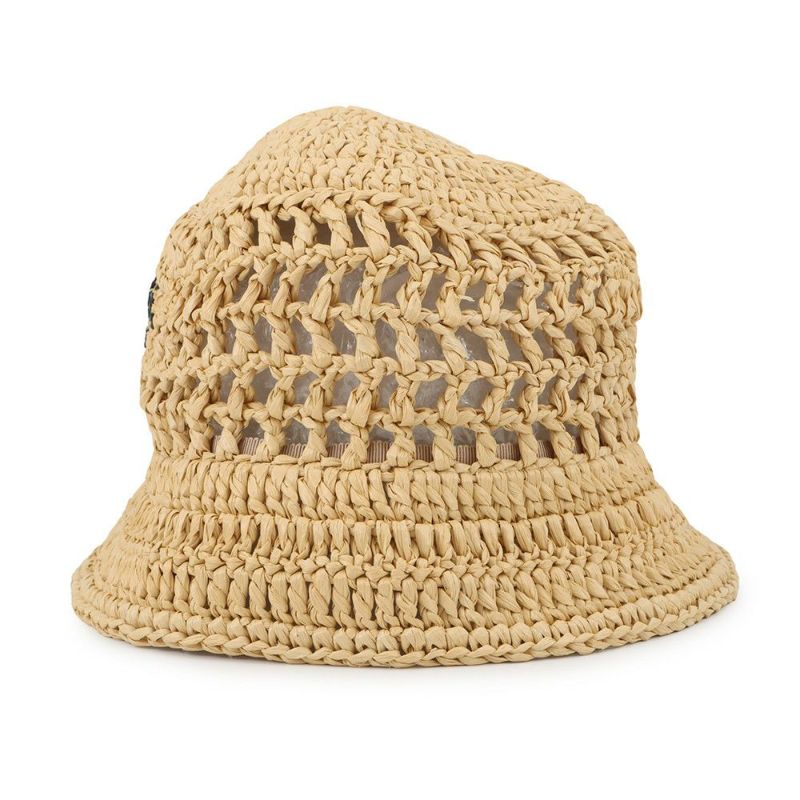 プラダ ハット ロゴ 麦わら ウーブンファブリック サイズS 1HC137 PRADA 帽子