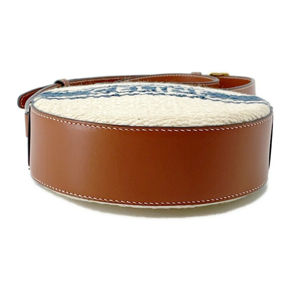 セリーヌ ショルダーバッグ ラウンド キャンバス レザー CELINE 白