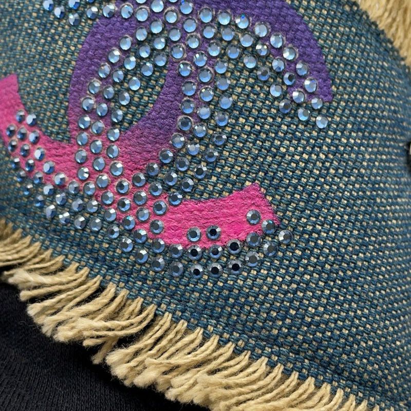 シャネル べルト ココマーク ラインストーン デニム 01 P CHANEL デニムベルト