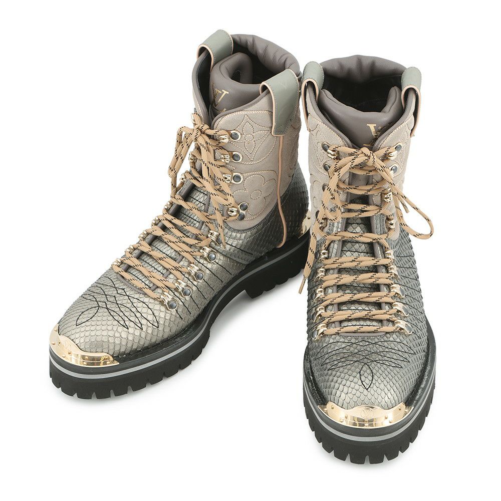 ルイヴィトン ブーツ モノグラム LVアウトランドライン アンクルブーツ パイソン/スエード メンズサイズ6 1/2 LOUIS VUITTON