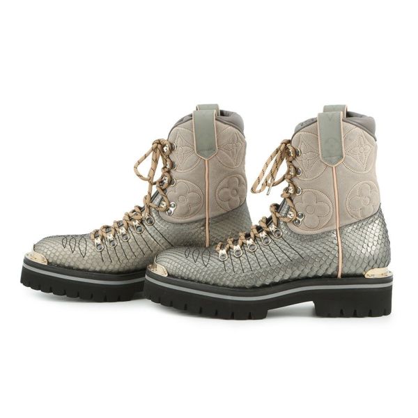 ルイヴィトン ブーツ モノグラム LVアウトランドライン アンクルブーツ パイソン/スエード メンズサイズ6 1/2 LOUIS VUITTON