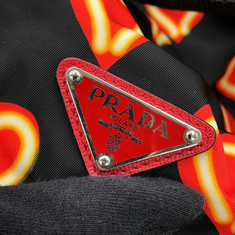 プラダ リュック ハート柄 ナイロン 1BZ006 PRADA バックパック バッグ 黒