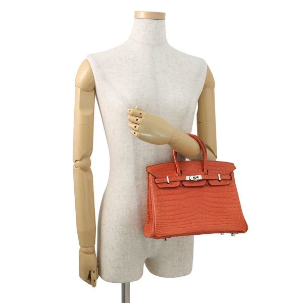 エルメス バーキン25 サンギーヌ/シルバー金具 ニロティカスマット □O刻印 HERMES Birkin ハンドバッグ