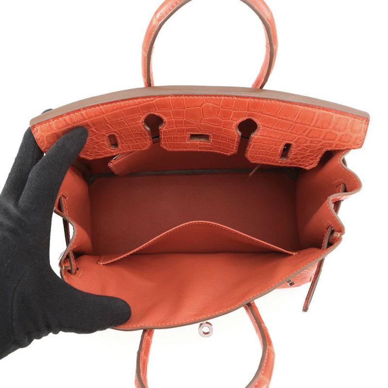 エルメス バーキン25 サンギーヌ/シルバー金具 ニロティカスマット □O刻印 HERMES Birkin ハンドバッグ