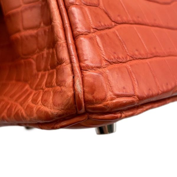 エルメス バーキン25 サンギーヌ/シルバー金具 ニロティカスマット □O刻印 HERMES Birkin ハンドバッグ