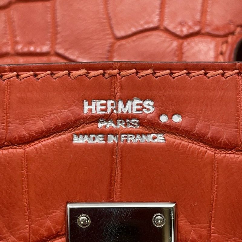 エルメス バーキン25 サンギーヌ/シルバー金具 ニロティカスマット □O刻印 HERMES Birkin ハンドバッグ