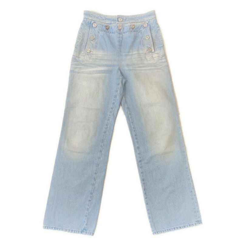 シャネル パンツ ココビーチ ココボタン デニムパンツ コットン レディースサイズ36 P76228 ボトムス