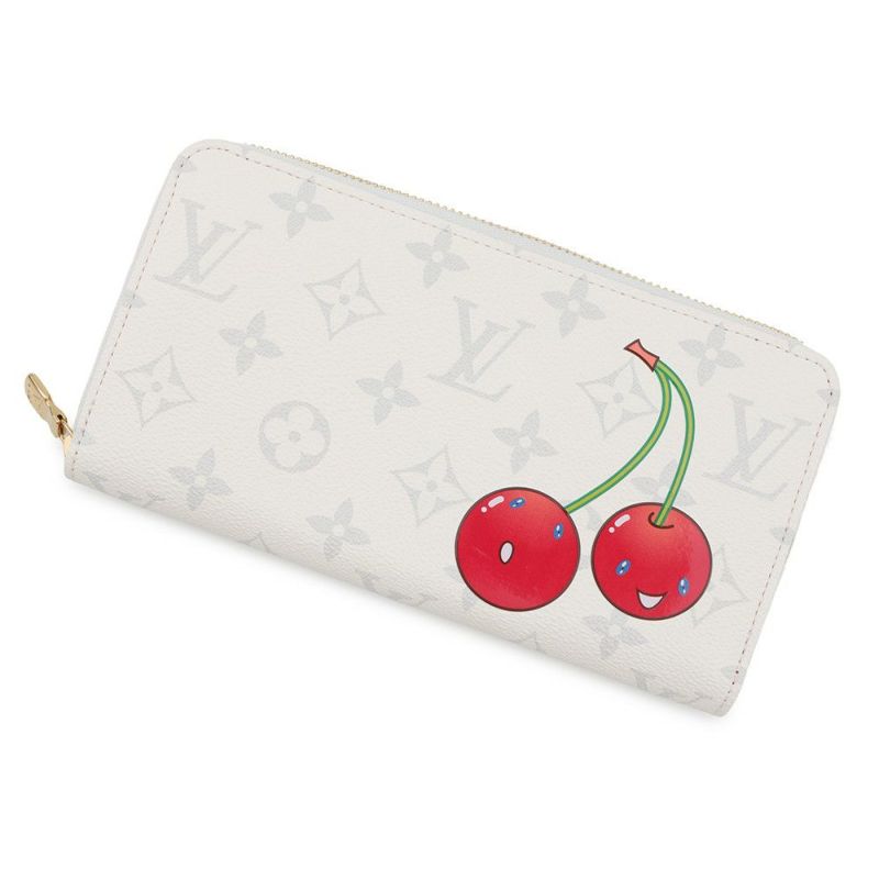 ルイヴィトン 長財布 モノグラム・チェリー LV × TM ジッピー・ウォレット M14240 LOUIS VUITTON 村上隆 白