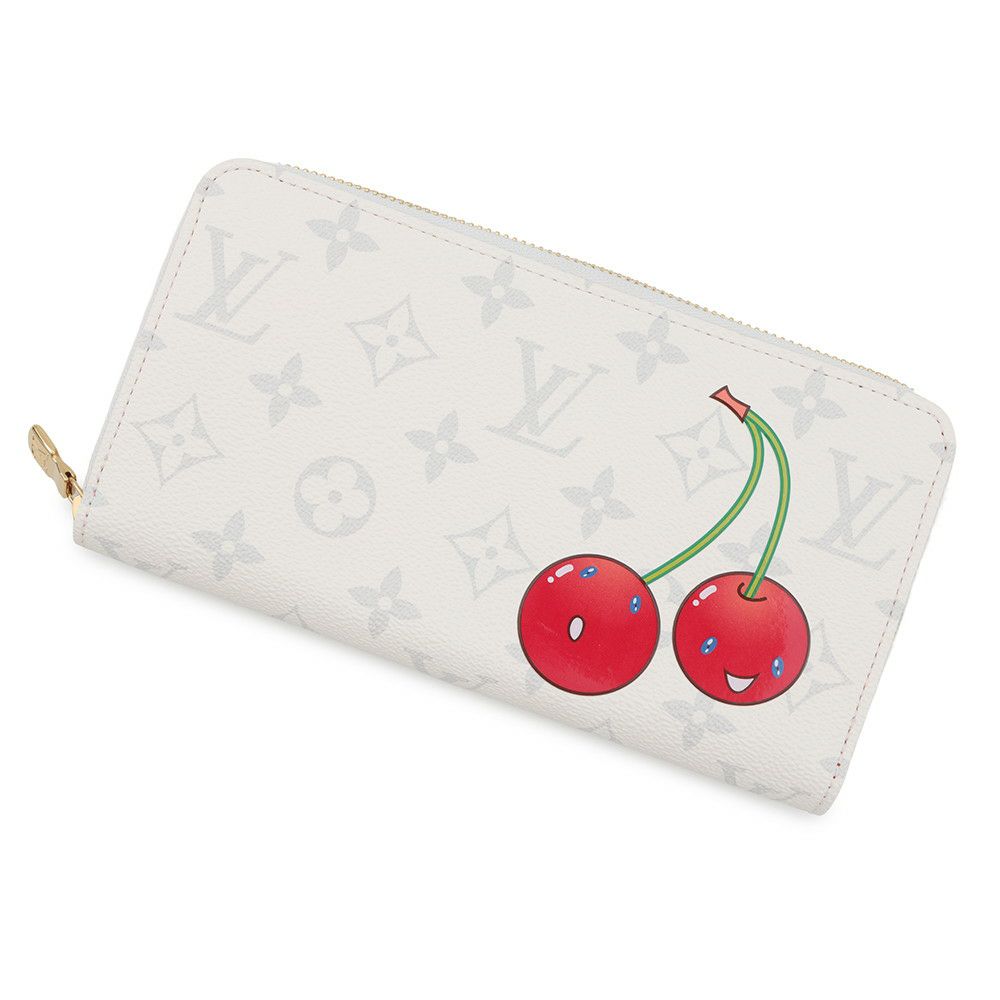 ルイヴィトン 長財布 モノグラム・チェリー LV × TM ジッピー・ウォレット M14240 LOUIS VUITTON 村上隆 白