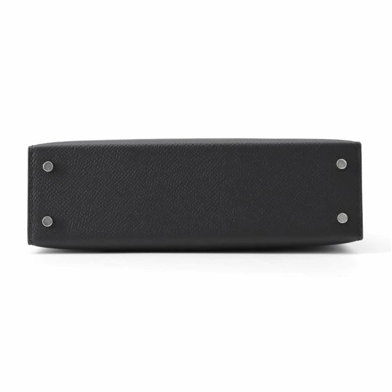 エルメス ハンドバッグ ミニケリードゥ 外縫い ブラック/シルバー金具 エプソン W刻印 2wayショルダー 黒