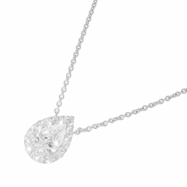 グラフ ネックレス アイコン ペアシェイプ ダイヤモンド ペンダント ダイヤ 中石0.75ct K18WGホワイトゴールド GIA鑑定書付き