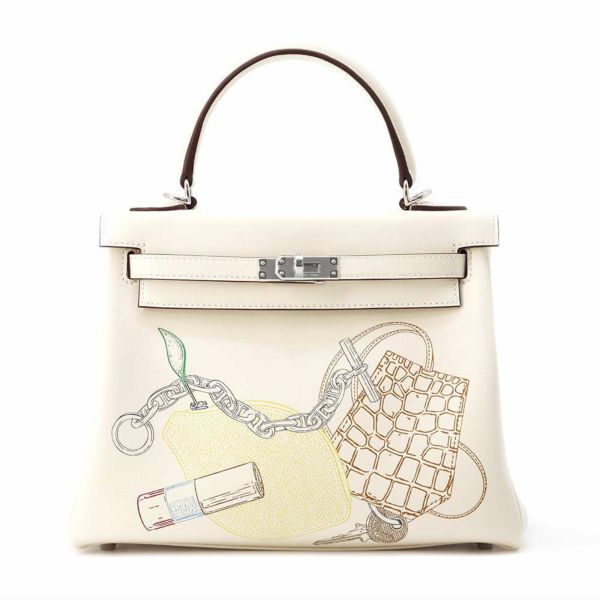 エルメス ハンドバッグ ケリー25 内縫い IN AND OUT ナタ/シルバー金具 スイフト Z刻印 HERMES Kelly 2wayバッグ