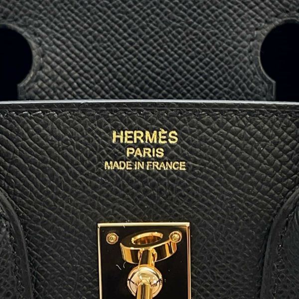 エルメス バーキン25 セリエ ブラック/ピンクゴールド金具 エプソン B刻印 HERMES Birkin ハンドバッグ 黒