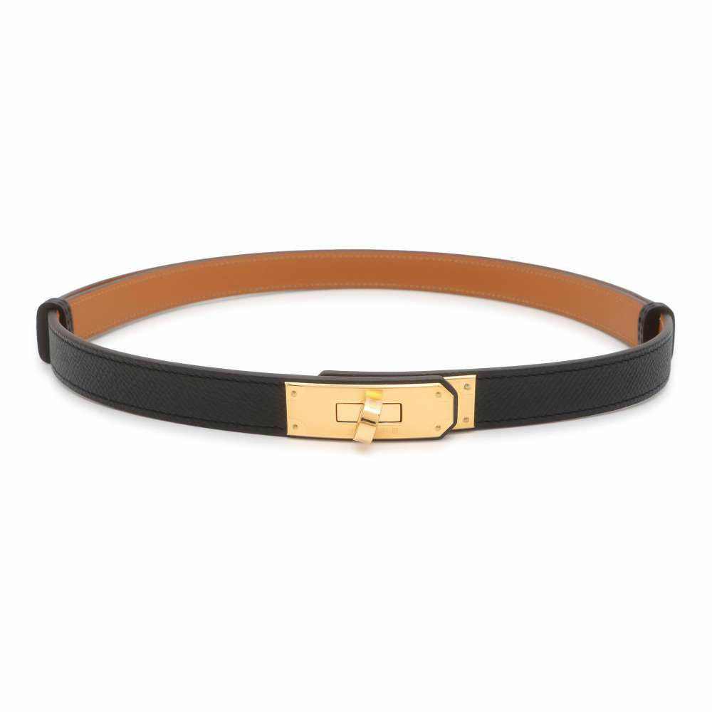エルメス ケリーベルト ブラック/ゴールド金具 エプソン W刻印 HERMES 