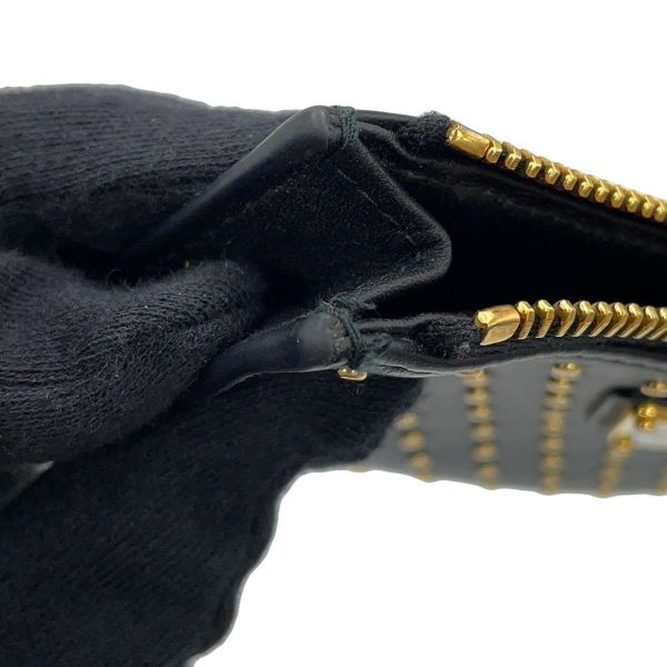 プラダ コインケース スタッズ フラグメントケース レザー 1MC086 PRADA カードケース 財布 黒