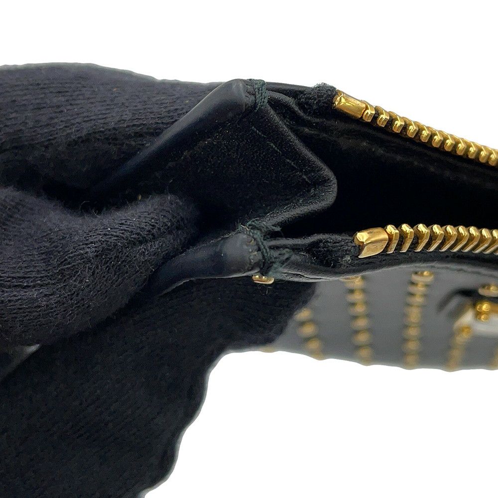 プラダ コインケース スタッズ フラグメントケース レザー 1MC086 PRADA カードケース 財布 黒