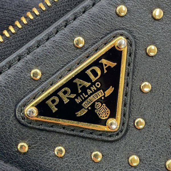 プラダ コインケース スタッズ フラグメントケース レザー 1MC086 PRADA カードケース 財布 黒