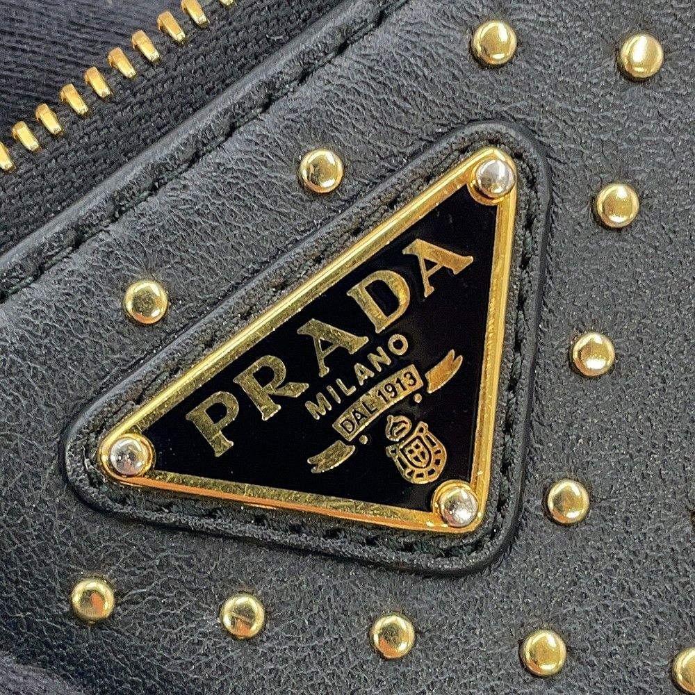 プラダ コインケース スタッズ フラグメントケース レザー 1MC086 PRADA カードケース 財布 黒